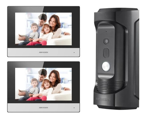 Kit 02 Telas Ds-kh6320-te1 + Vídeo Porteiro Ip Hikvision