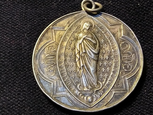 Medalla Plata Francia Virgen María Gonzaga