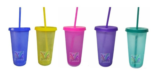 Vaso Mágico 40 Pzas Tapa Popote Reusable 22oz