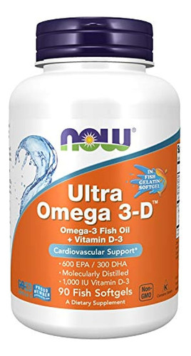 Now Supplements, Ultra Omega 3-d, Omega-3 Fish Oil + Vitamin