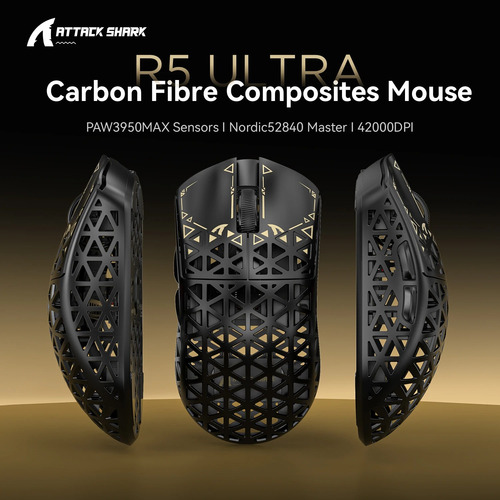 Ratón Inalámbrico Para Juegos Attack Shark R5 Ultra Carbon F