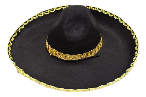 Sombrero Mexicano Mariachi Para Adultos Dorado Y Plateado