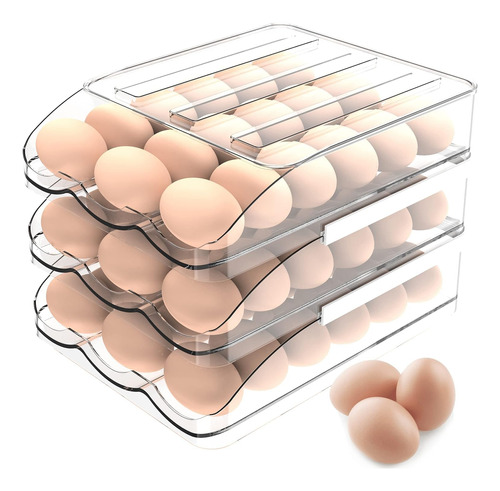 Contenedor De Huevos Para Refrigerador, Organizador De 54 Hu