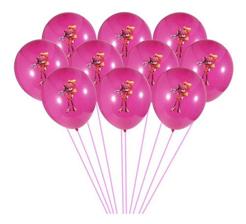 10 Globos Con Personaje De Sonic Ami Rose