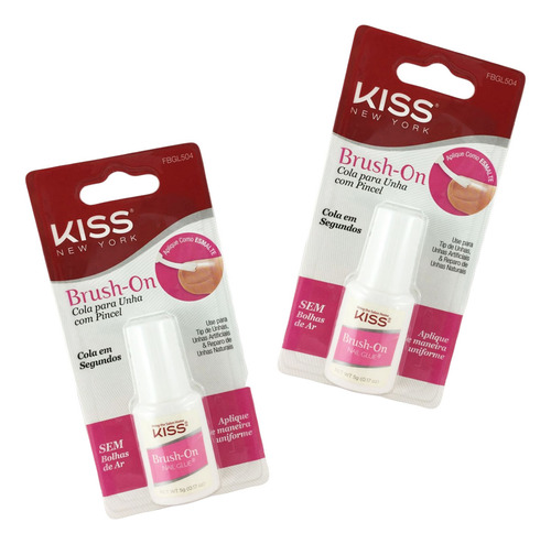 Kit Cola De Unhas Kiss Newyork Fbgl504 First Kiss 2 Unidades