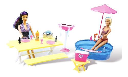 Set Para Muñecas Gloria Pileta Piscina Picnic Pool Party 