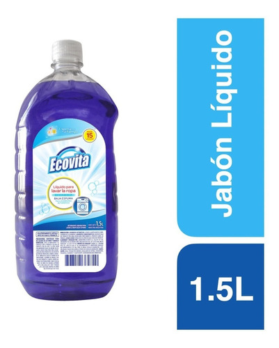 Jabon Liquido P/ropa Ecovita Baja Espuma Botella X 1,5l