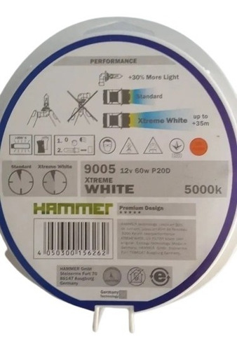 Bombillo 9005 Hammer Xtreme White 30% Mas Luz