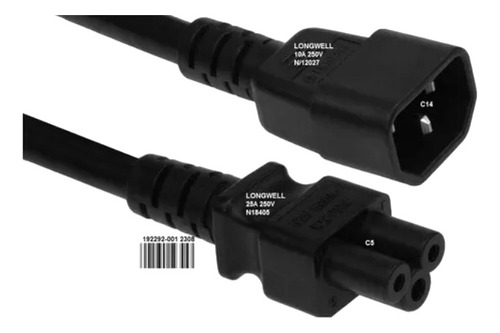 Extensión Cable Corriente C5 Mickey Trebol A C14 Macho 3.7mt
