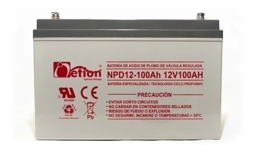 Imagen 1 de 2 de Respaldo Electronico 12v 100ah Bateria Ciclo Profundo