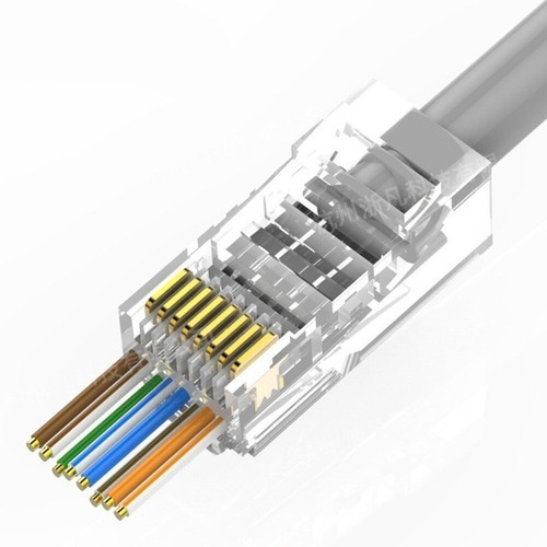 Conector Rj45 Cat5e Blindados Pasante (100 Unidades) 