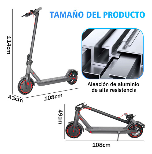 Scooter Eléctrico Plegable Loefme BB650 Negro 600W 36V – Hasta 35 km/h, LED y Bluetooth