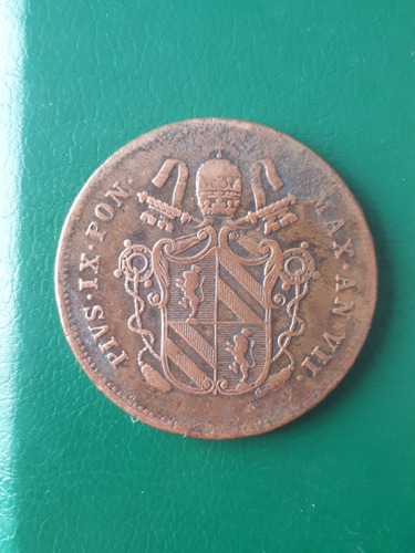 Moneda Estados Papales 1853 2 Baocchi Pio Ix