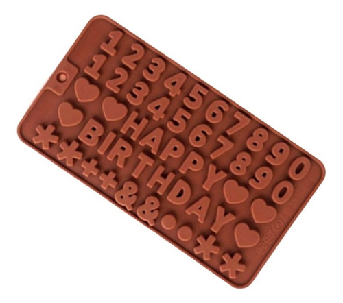Molde Silicón Happy Birthday Honeable Y Congelable Color Marrón