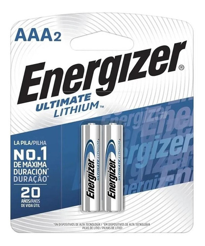 Pila Litio Aaa Energizer Ultimate Blister X 2 Bateria