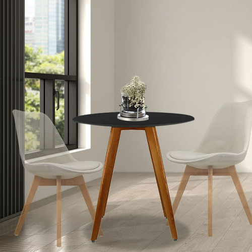 Mesa De Centro Mundo In Frankfurt 80cm Comedor Restaurante Color Negro