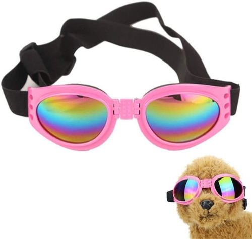 Lentes Goggles Para Perros Gafas Lentes Raza Mediana Rosa Doogles Tamaño del collar Mediano