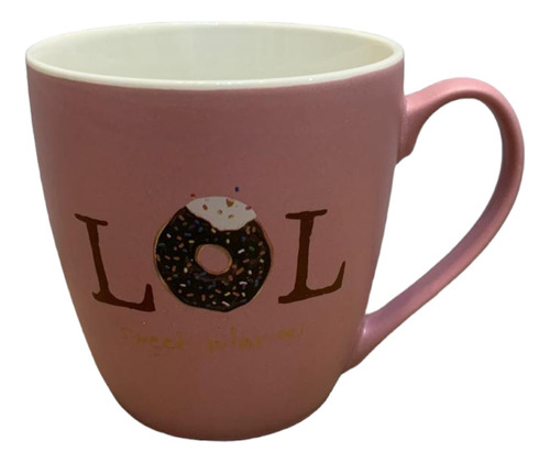 Tazas De Porcelana Donas Lol 380ml Color Rosa