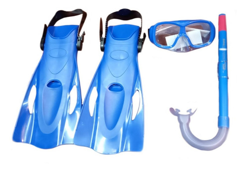 Imagen 3 de 4 de Equipo De Buceo Snorkel Respirador Y Aletas Niños