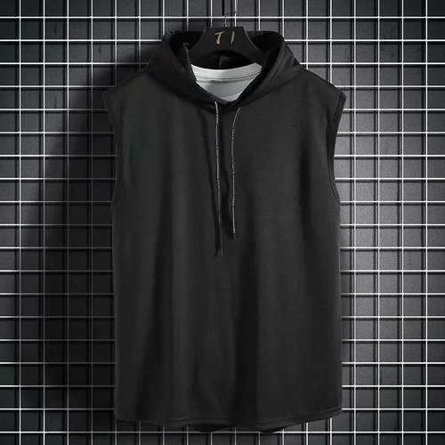 Chaleco Tipo Camiseta Con Capucha Sin Mangas De Verano Para