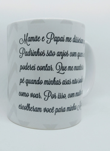 Imagem 2 de 7 de Canecas Dinda E Dindo - Madrinha E Padrinho- Duas Canecas