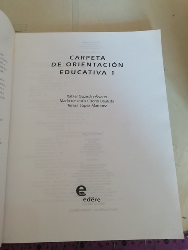Carpeta De Orientación Educativa 1 Rafael Guzmán Edere (Usado)