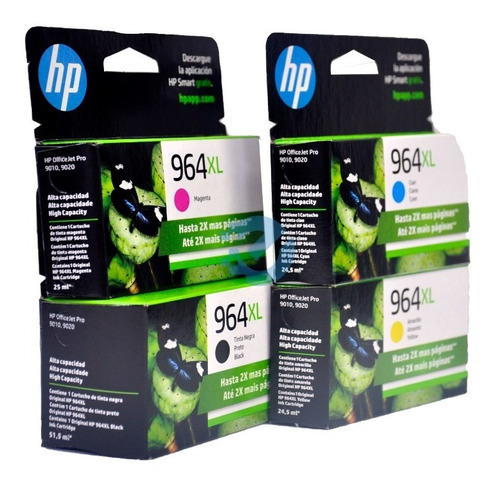 Combo Cartuchos Hp 964 Xl Negro Y Colores Originales Sellado