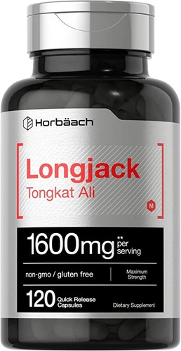Longjack Tongkat Ali 1600mg 120u - Max Stength +resistencia