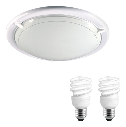 Plafon Aplique Baño Cocina Techo + 2 Lamp 20w Bajo Cons