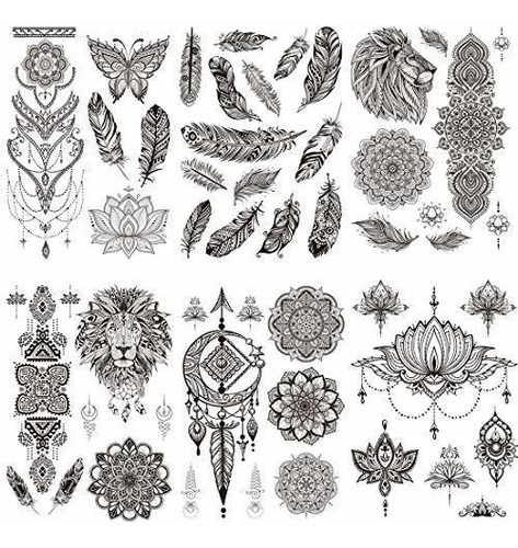Tatuaje Temporale - Ooopsi 8 Sheets Black Henna Temporar