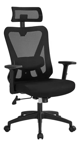 Sillón de oficina Yaheetech de malla, silla de escritorio, silla para  ordenador con apoyo lumbar, muebles de oficina y hogar