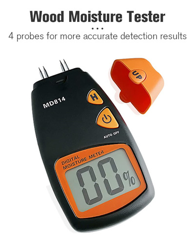 Higrómetro Digital Wood Tester Md814 Con Pantalla Lcd, Tipo