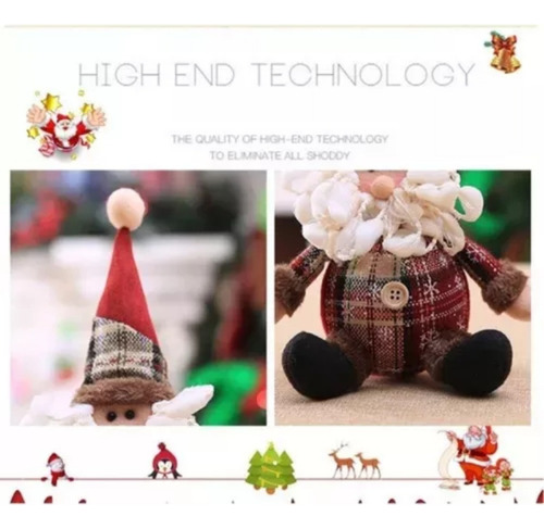 Muñeca De Peluche De Pie O Sentada Con Adornos Navideños, 6
