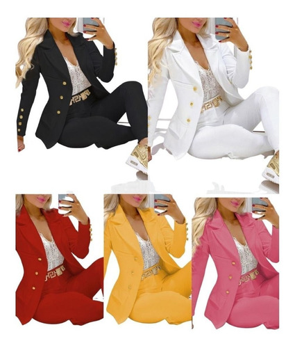 Conjunto 2 Piezas Traje Para Mujer Blazer Y Pantalón