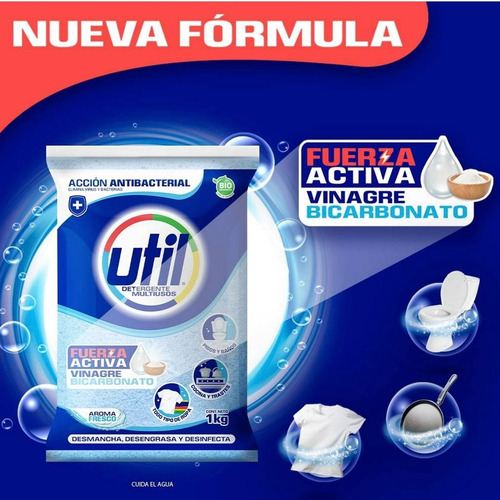 Detergente Multiusos Antibacterial Util Fuerza Activa 1kg