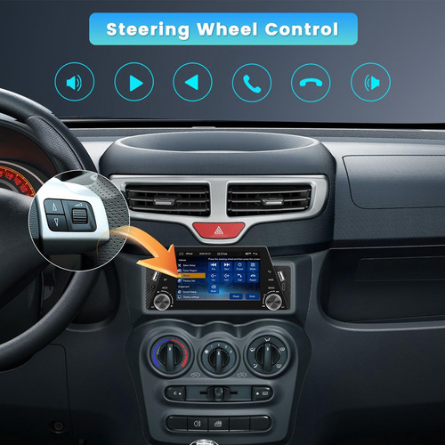 . Radio De Coche Con Pantalla Táctil Única Din De 5