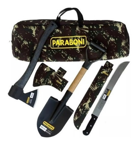 Kit Acampamento Escoteiro/militar Camuflado Tático Paraboni Cor Preto