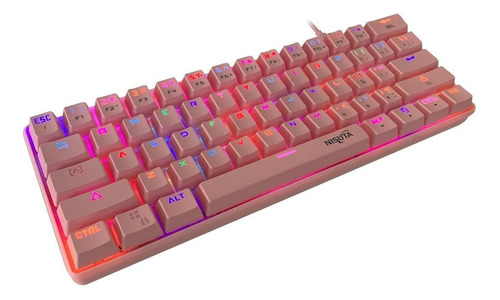 Teclado Gamer Qwerty Color Rosa Con Luz Rgb Nisuta Rosa Español España