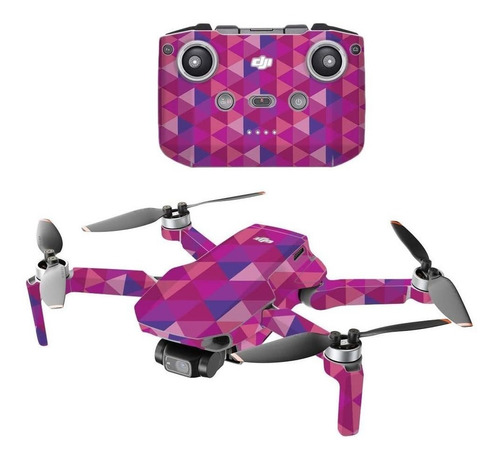 Skin De Vinilo Para Drone Dji Mini 2 - Rosado Kaleidoscope.