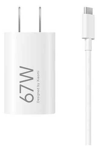 Cargador Xiaomi Mdy-16-ej Usb-c Con Cable Carga Turbo Blanco
