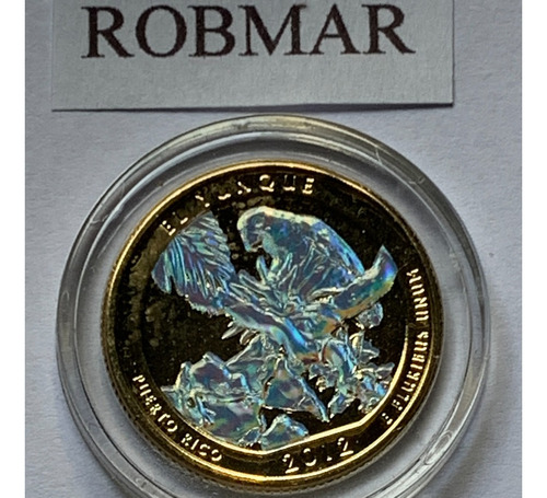 Robmar-usa-quarter Bañado En Oro Y Oleo-2012-el Yunque