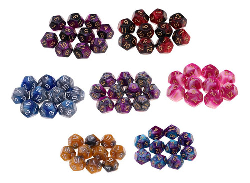 D12 Dados De 12 Caras Para Juegos De De Morado + Negro