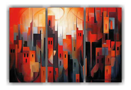 75x50cm Cuadro Decorativo Arte Callejero Con Luces Rojas Y E