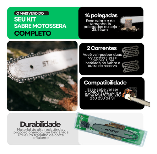 Sabre Motosserra E 2 Correntes St Ms 170 180 14 Polegadas