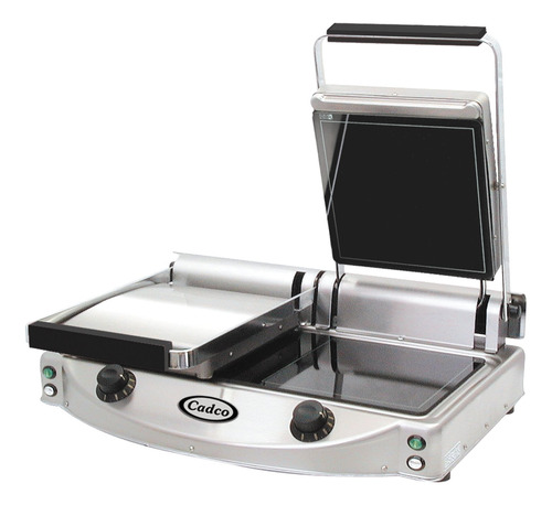 Cadco Cpg-20f - Parrilla Doble Panini/clamshell De 220 Volti