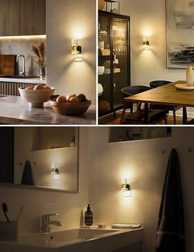 Luz Nocturna Led Enchufable, Brillo Ajustable, Sensor Luz, D