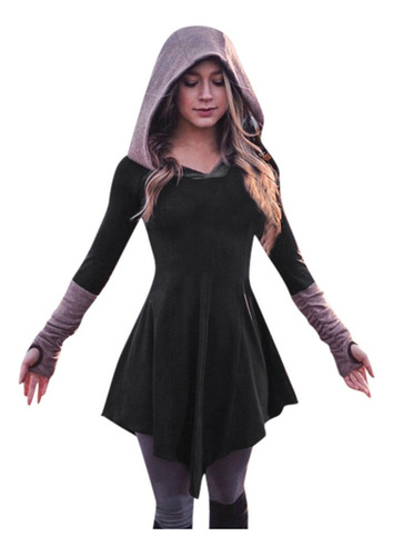 Mujer Clásico Vestido De Traje De Manga Larga Sudadera Con C