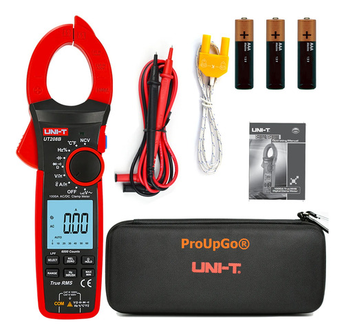 Uni-t® Ut208b® Amperimetro Tenaza 1000a Ac/dc True Rms Loz