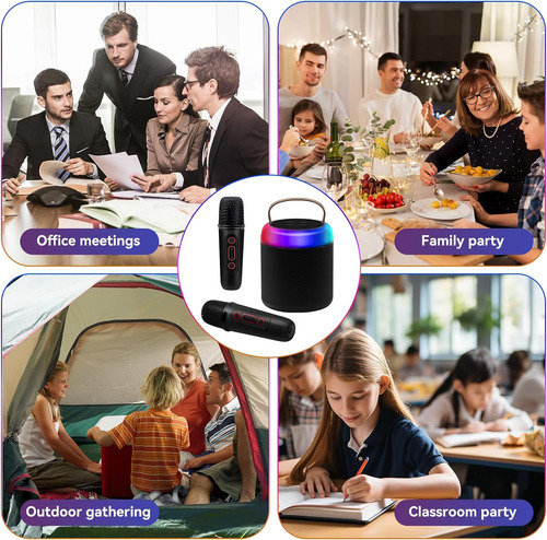 Mini Máquina De Karaoke, Altavoz Bluetooth Portátil Con 2 Mi