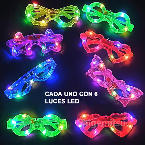 12 pzs lentes con luz led para fiesta Neon Luminosos Retro Para Niños cumpleaños fiesta Regalo recuerdos Navidad Halloween Carnaval